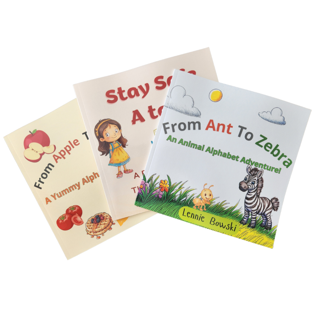set of three alphabet books for preschoolers
