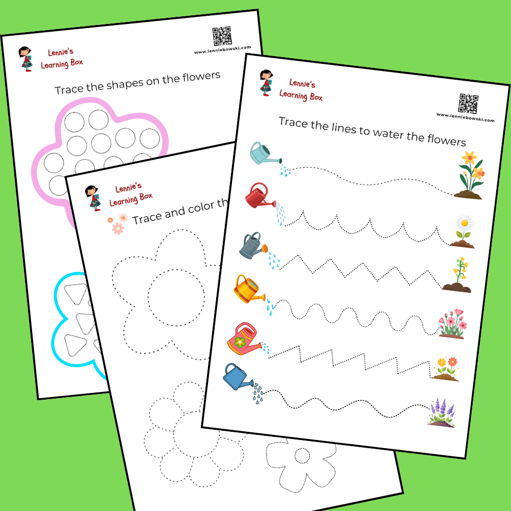 preview flower tracing 3 4