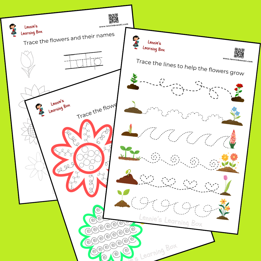 preview flower tracing 5 6