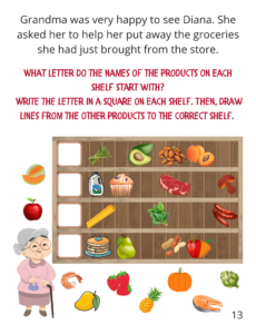 activity page from the book The mystery of the missing letters 