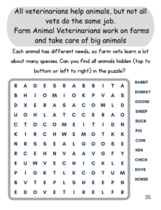 farm vets word search