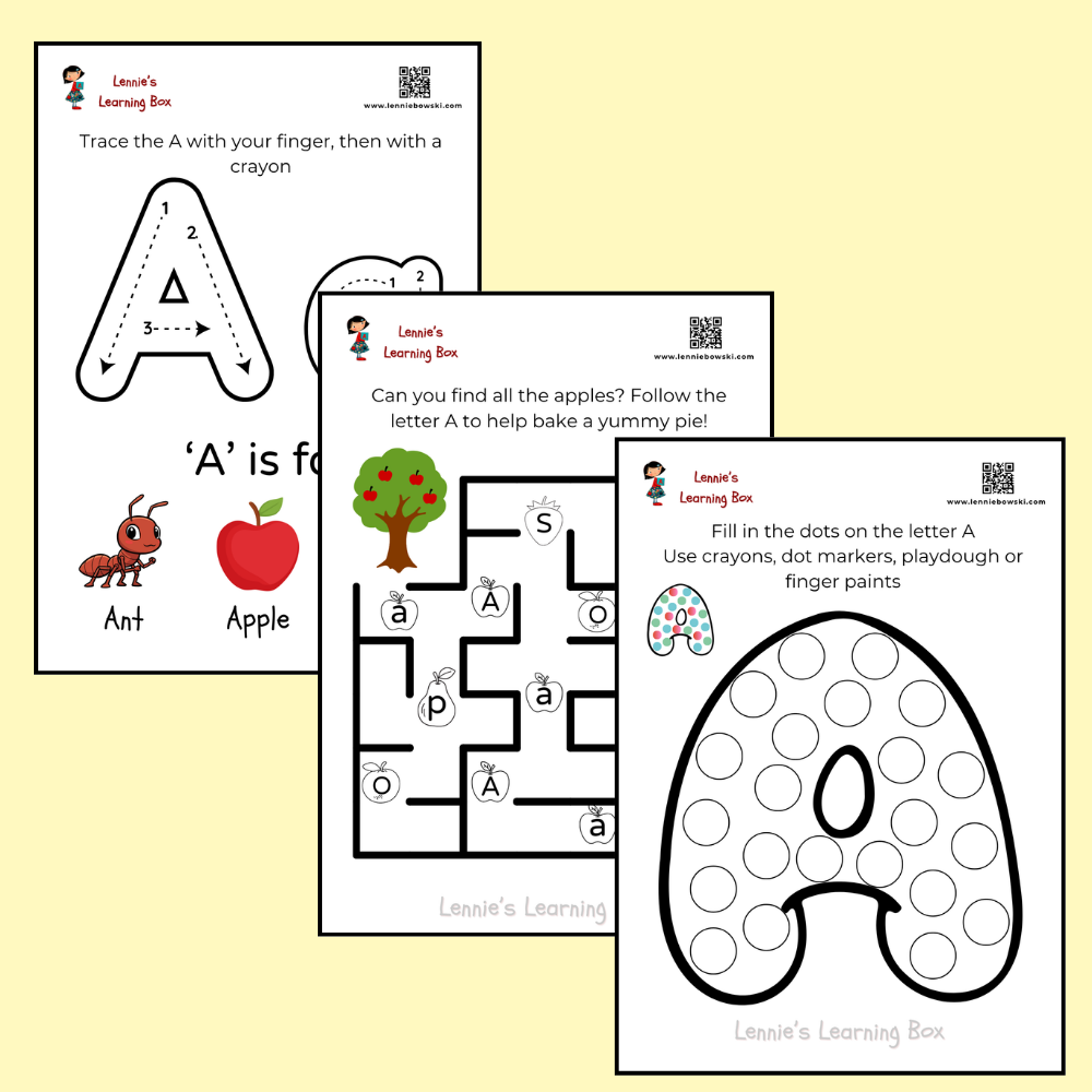 letter a worksheets for ages 3 4