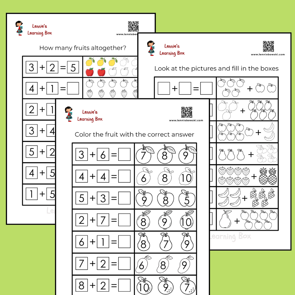 worksheet preview for site mockup fruit addition 5 6 (1)