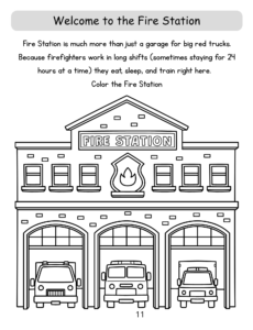 page 11 color the fire station