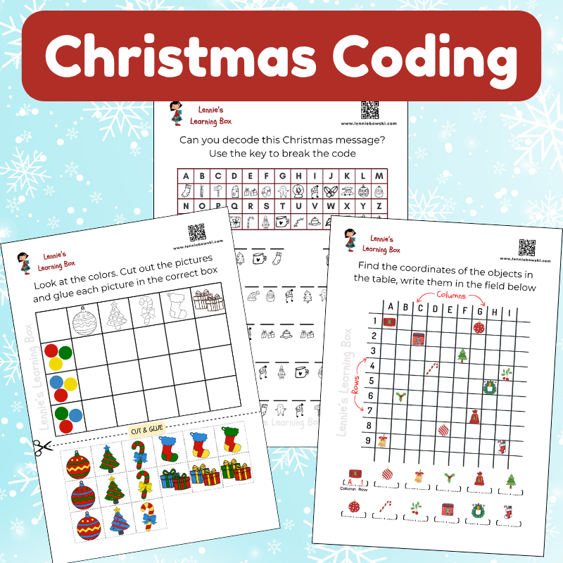 christmas coding worksheets for kids