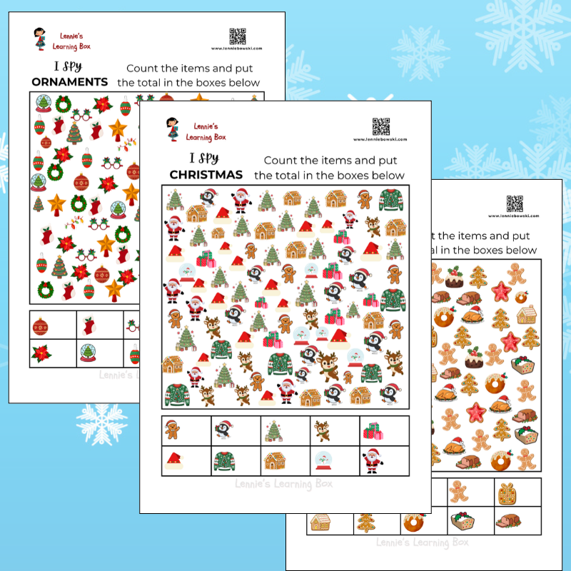 i spy christmas worksheets