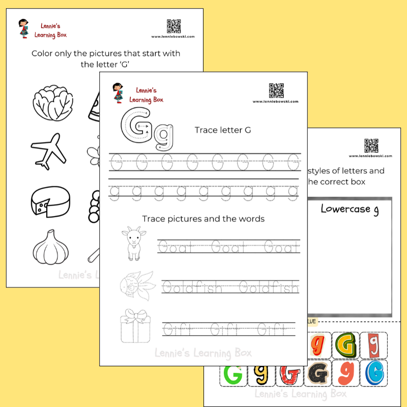 Letter G worksheets, 5-6 years letter g preschool worksheets