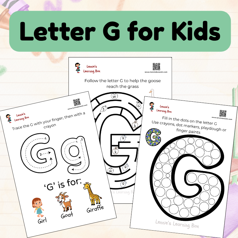 letter G worksheeets for 3-4 years old