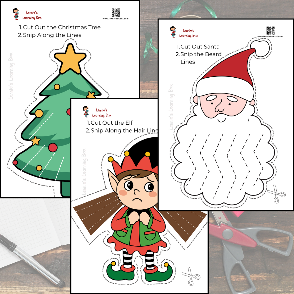 Letter G worksheets, 5-6 years christmas scissor skills, 5 6 years