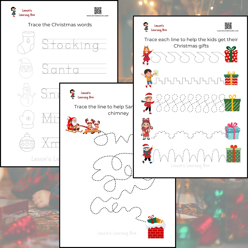 Letter G worksheets, 5-6 years christmas tracing, 5 6 years