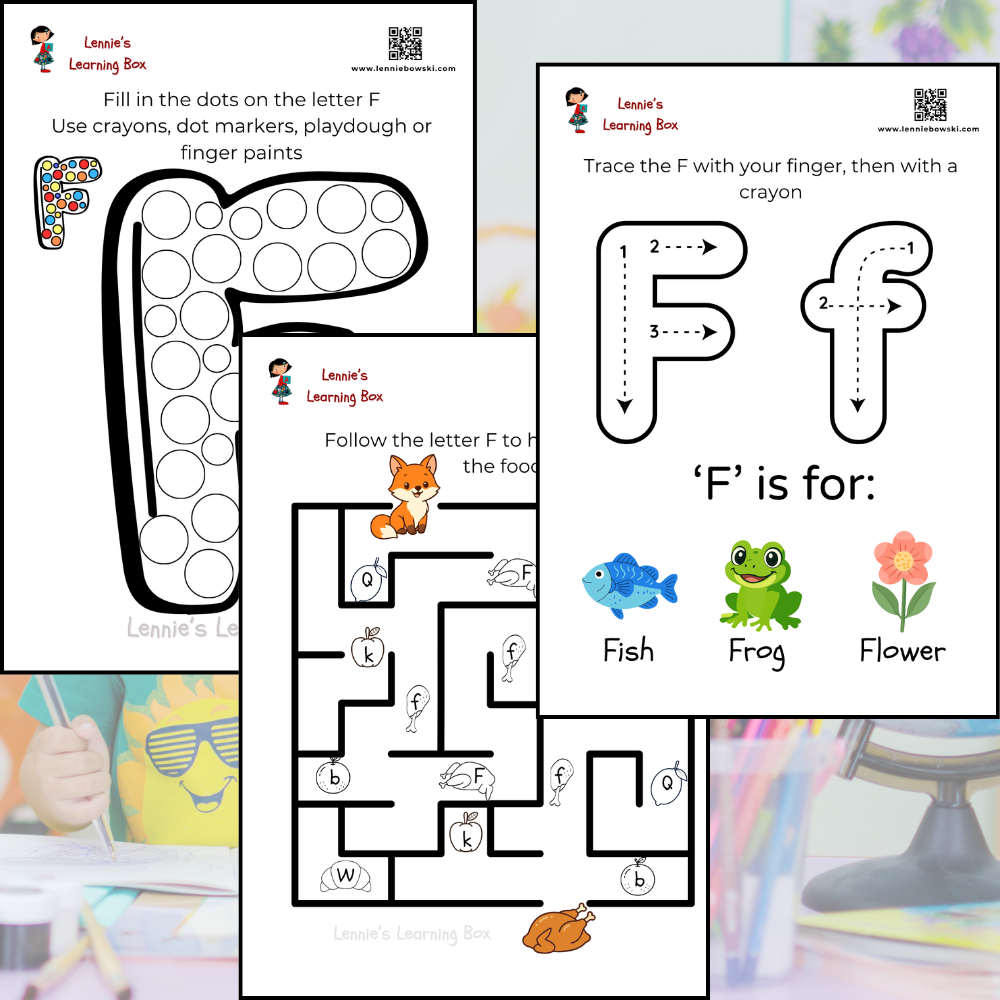 Letter F worksheets, 3-4 years Printable Letter F Preschool Worksheets, 3 4 years