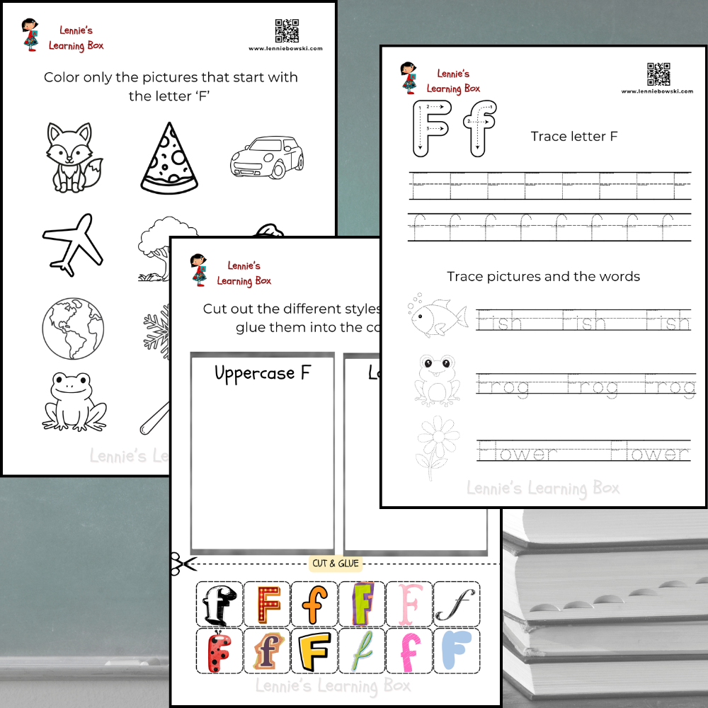 Letter F worksheets, 5-6 years Printable Letter F Preschool Worksheetsl